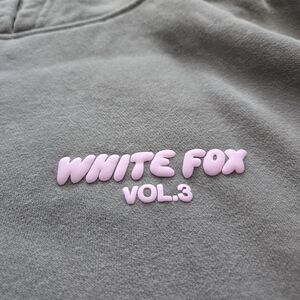 White Fox Boutique Gray Hoodie with Pink Logo